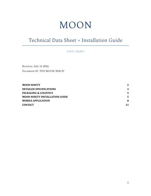 MOON Technical Data Sheet + Installation Guide
